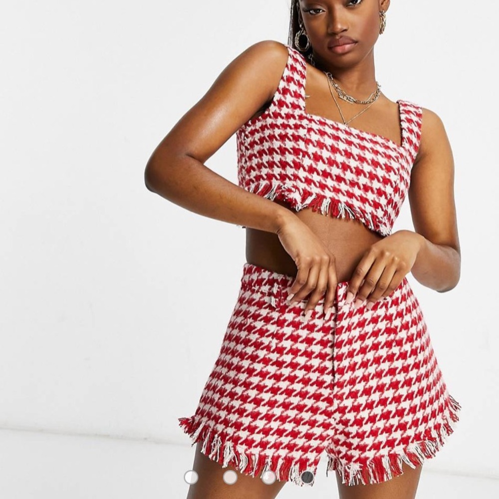 Missguided Red Houndstooth Set